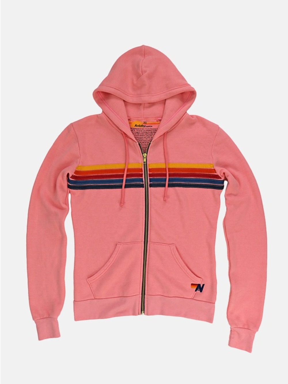 aviator nation 5 stripe zip hoodie blush pink kids 10 colorful bright play